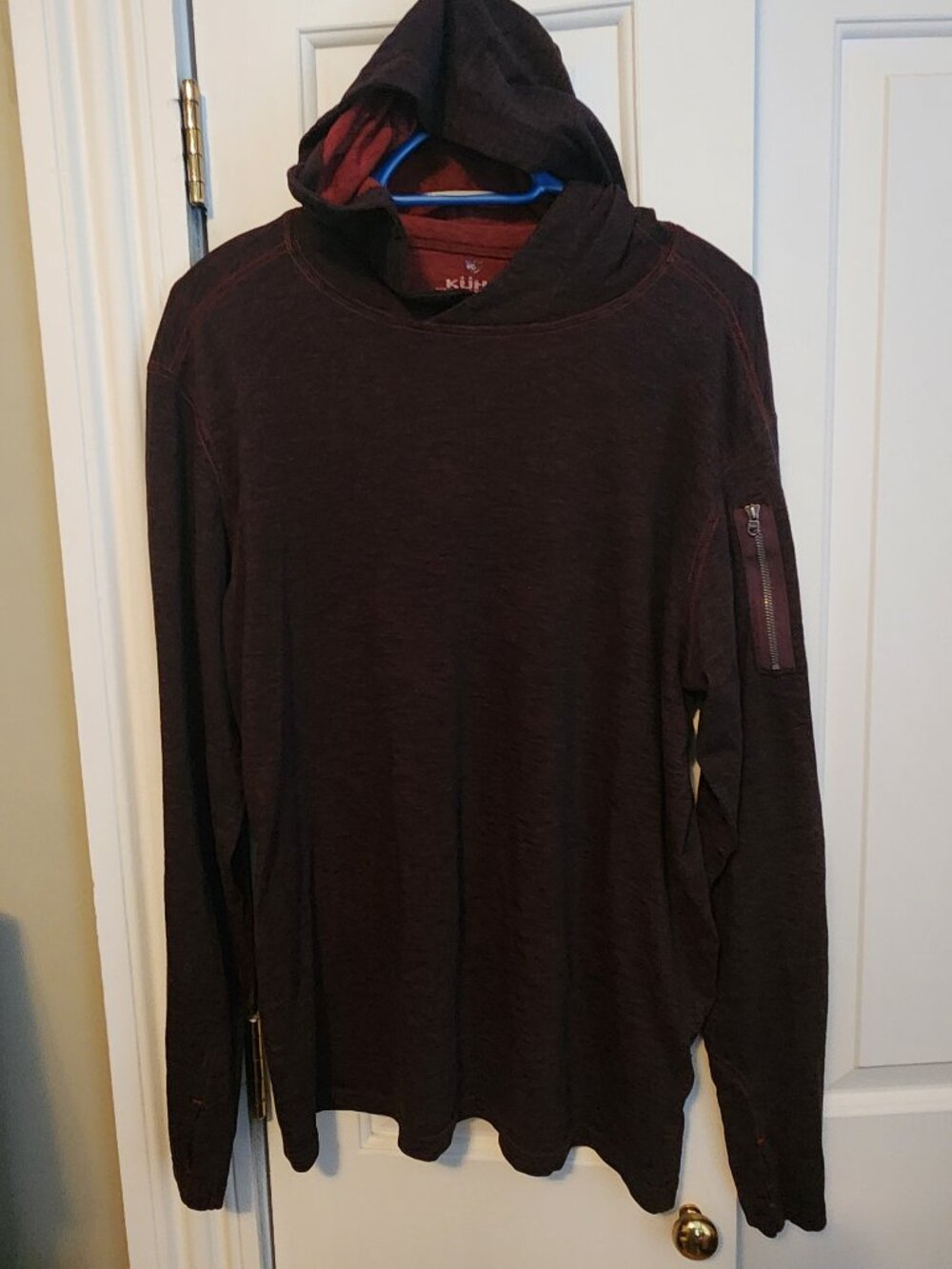 Mens Kuhl Pullover Hoodie Size Large- Burgundy